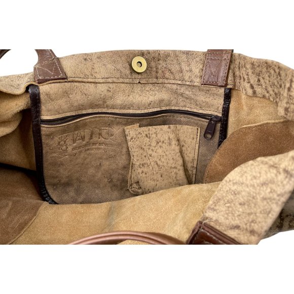 Village Tannery NY Sevestet Handmade Brown Textured Genuine Leather Tote - Picture 4 of 7